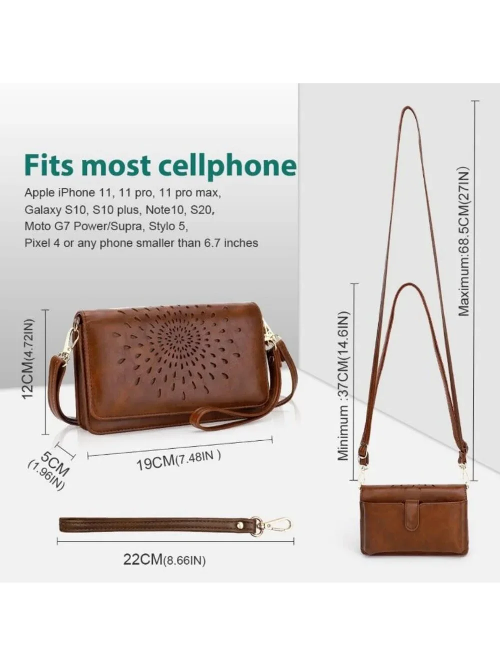 Stylish Multi-Function Crossbody Bag for Women | RFID Wristlet Wallet & Phone